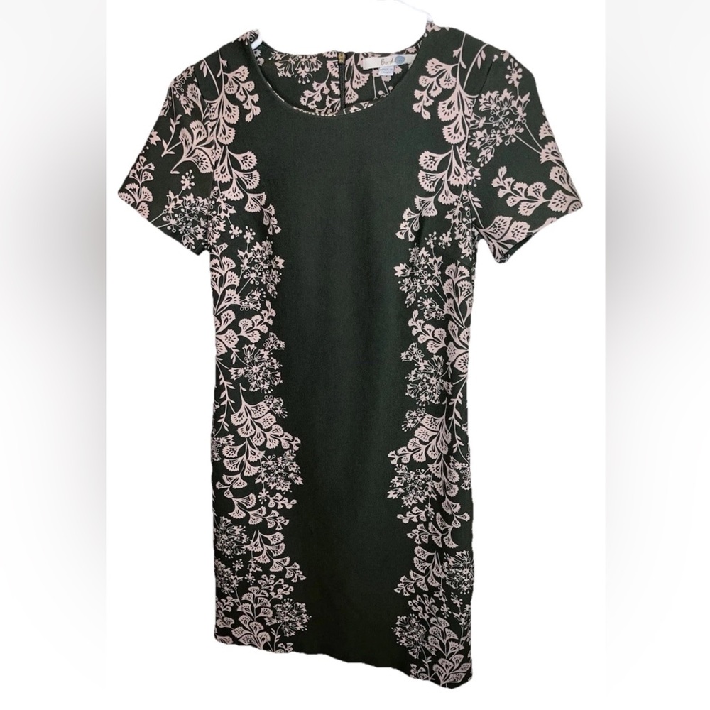 Boden Green Tan Patterned Short Sleeve Dress Floral Print Size 2R EUC - Picture 3 of 6
